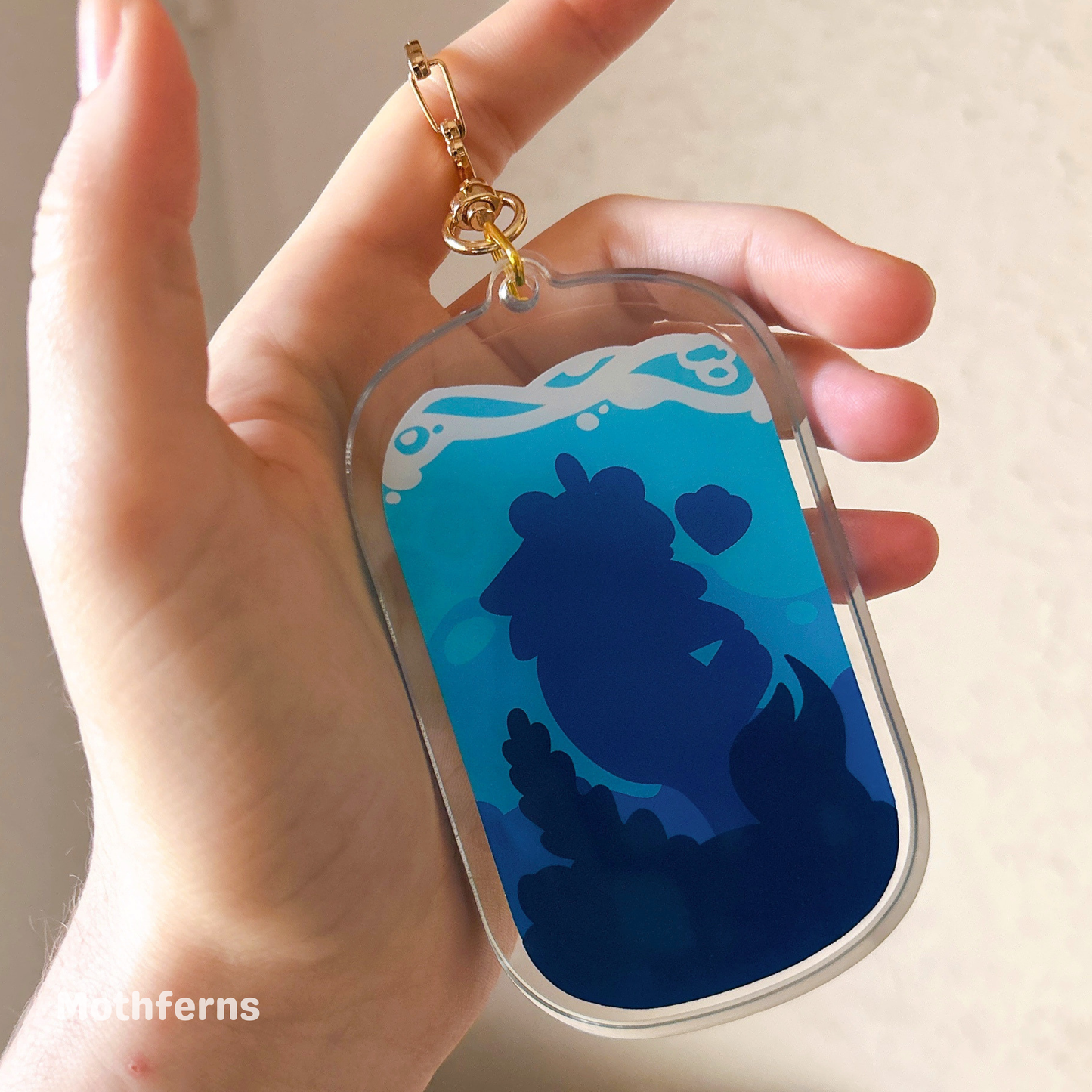 Leisurely Otter Glitter Keychain
