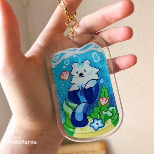 Leisurely Otter Glitter Keychain